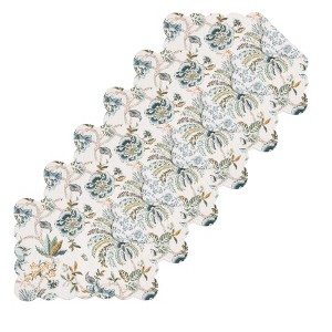 C&F Home Braganza Teal Floral Cotton Placemats, Set of 6 - 1 of 4