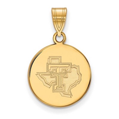 Black Bow Jewelry 14k Yellow Gold Texas Tech Red Raiders NCAA Medium Pendant