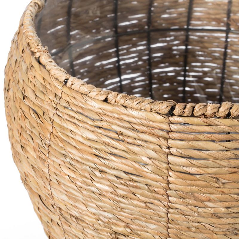 Vintiquewise Woven Round Flower Pot Planter Basket with Leak-Proof Plastic Lining, 5 of 6