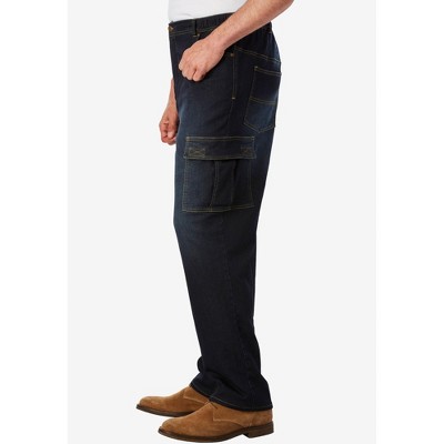 KingSize Relaxed Fit Cargo Denim Look Sweatpants
