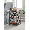 HomeStock Modern Glass End Table with Shelf, Clear Tempered Glass Sides, Durable Top and Contemporary Open Display Design - 2 of 4