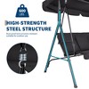3 Seater Patio Swing Chair - Breathable Fabric Seat and Back, Adjustable Canopy and Armrests, Outdoor Porch Hanging for Patio, Backyard - 3 of 4