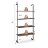 Costway 4-Tier Ladder Shelf Bookshelf Industrial Wall Shelf w/Metal Frame Rustic Brown - 3 of 4