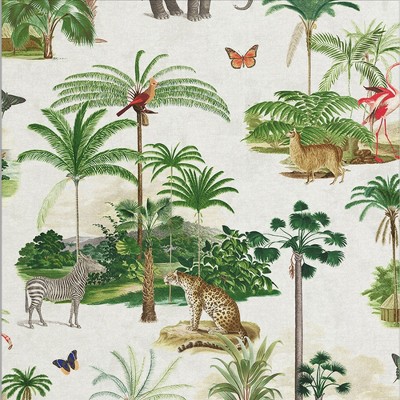 Tropique Zoo Wild Green Animals Paste The Wall Wallpaper : Target