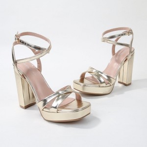 Berness Women's Hope Crisscross Straps Platform Block Heel Sandals - 1 of 4