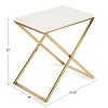 Kate and Laurel Laraway Rectangle Metal Side Table, 20x14x20, White and Gold - 2 of 4