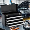 VEVOR Metal Tool Box, 20.5-inch, Portable Metal Tool Box with 4 Drawers, Small Tool Chest with EVA Liners, Ball Bearing Slide Drawers Locking, Black - 2 of 4