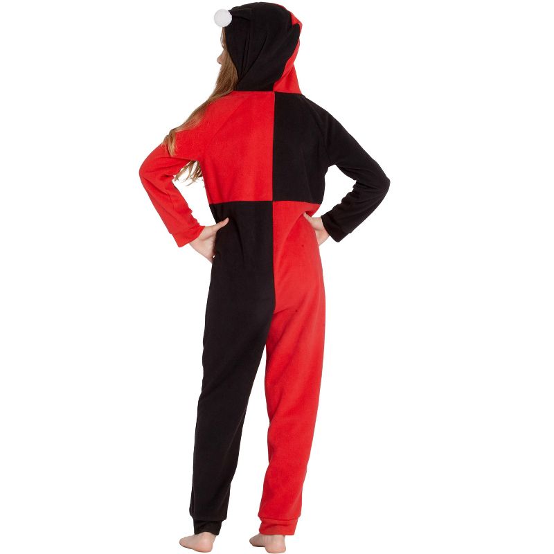 DC Comics Girls' Harley Quinn Costume One Piece Union Suit Pajama Outfit, 3 of 4