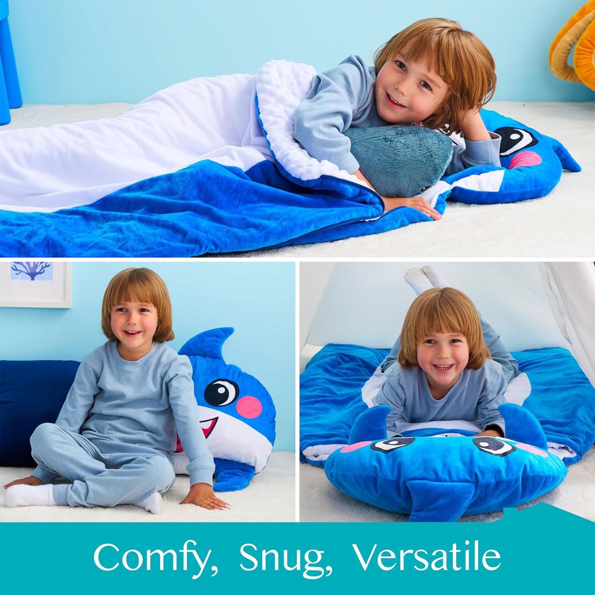 Joyfy Kids Sleeping Bag 4 5 6 Year Old Boys Girl Gifts Toddler Nap Mat with Pillow & Blanket Kids Soft Plush Sleeping Mat for Preschool Kids - thumbnail 2