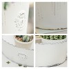 Slickblue Curved Rim Retro White Decorative Metal Bonsai Planter - 2 of 3