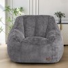 MAXYOYO Bean Bag Chair - Faux Fur Bean Bag Chair with High Backrest, Grey - 2 of 4