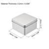 Unique Bargains Home Tinplate Sturdy Durable Portable Storage Box with Lids Silver Tone - 2 of 3