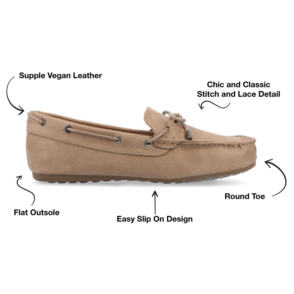 Женские туфли Journee Collection Women's Thatch Comfort Insole Slip On Round Toe Loafer Flats Taupe 8 — фото 8