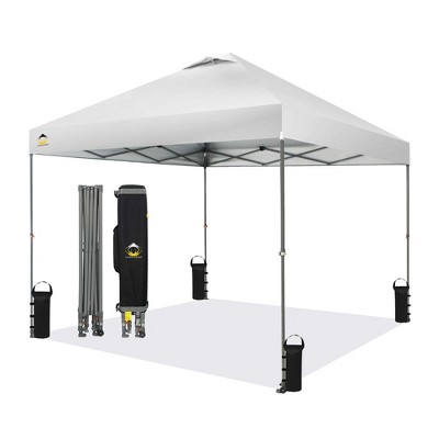 10x10 Recreational Centerlok Canopy – Infinite Leg, Sto ‘N Go, Silver Coated 150D – TS100A White