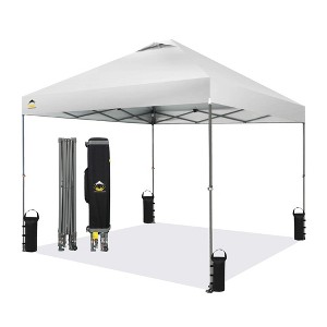 10x10 Recreational Centerlok Canopy – Infinite Leg, Sto ‘N Go, Silver Coated 150D – TS100A White - 1 of 4