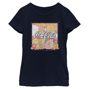 Girls Coca Cola Unity Square Lyrics Logo T Shirt - 1 of 4