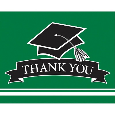 50ct Graduation School Thank You Notes Spirit Green
