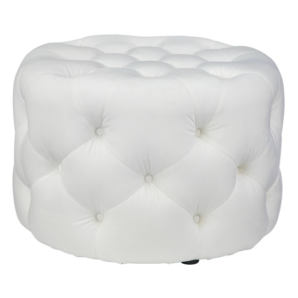 Photos - Pouffe / Bench Scopi Round Ottoman White - Lifestorey