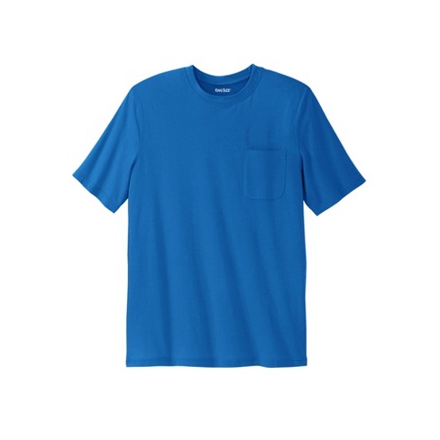 KingSize Men's Big & Tall Shrink-Less Lightweight Pocket Crewneck T-Shirt -  Tall - 6XL, Blue