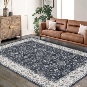 Coolmee Washable Area Rug Antique Distressed Rugs for Living Room Vintage Non Slip Modern Bedroom Carpet Stain Resistant Rug - 1 of 4