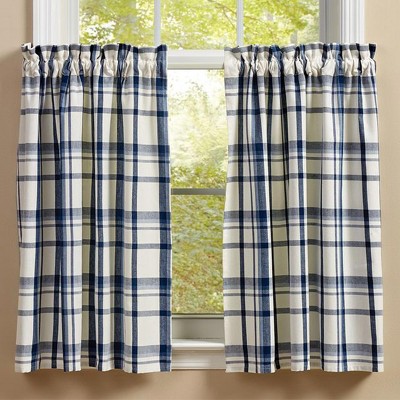 Park Designs Canton Plaid Tiers 72" x 36" Pair of 2