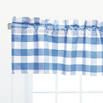Franklin Blue and White Cotton Checkered Valance Set