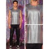 Lars Amadeus Men's Nightclub Party Club Metallic Shining Sleeveless Tank Top - 4 of 4