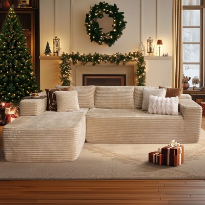 XIZZI Modular Sectional Sofa Couch, L/U-Shape Upholstered Couch, Modern Minimalist Couches for Living Room, Free Combination Deep Seat Corner Couch