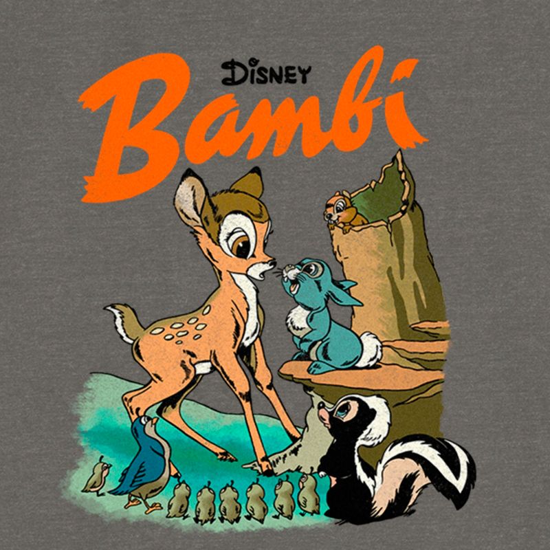 Juniors Womens Bambi Retro Poster Sweatshirt, 2 of 5