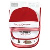 Hudson Baby Unisex Baby Cotton Bib and Headband or Caps Set, Christmas Forest, One Size - 2 of 4