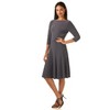 REKUCCI Women's Flippy Fit and Flare Dress with 3/4 Sleeves – Stylish Knee-Length Everyday Dress - Charcoal , 18 - 2 of 4