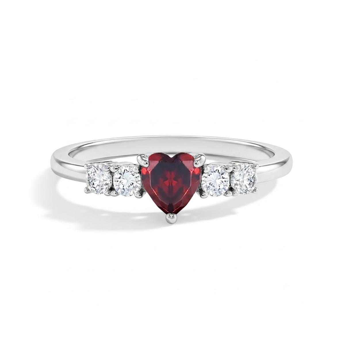 Girl's Heart Solitaire Sterling Silver Ring - In Season Jewelry