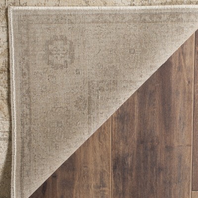 Vintage Stone Rectangular Wool and Viscose Area Rug