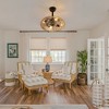 TOBILI 19" Hemp Rope Woven Ceiling Fan with 4 bulbs, Dimmable,7 Blades - 3 of 4