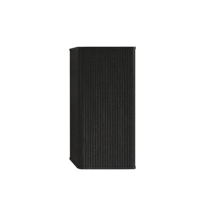 GreenEver Striped Brushed Black Oak Floating Bathroom Side Cabinet, Wall-Mounted Storage for Small Spaces, Pre-Assembled