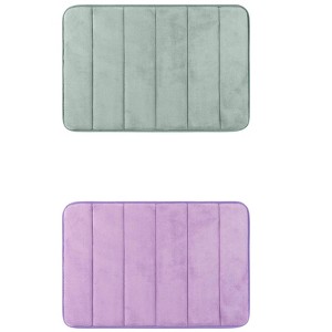 Unique Bargains Soft Thick Absorbent Quick Dry Bathroom Bath Rugs Non-Slip 2 Pcs - 1 of 4