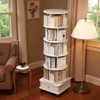 Mshliw 6-Tier 360° Rotating Bookshelf with Wheels and Drawer, Space-Saving Round Spinning Bookcase Tower for Bedroom and Living Room - 4 of 4