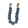 Sagebrook Home 25" Wooden Large Bead Garland with Tassels - Contemporary Teal Blue Mango Wood Home Decor Beaded Accent - 3 of 4