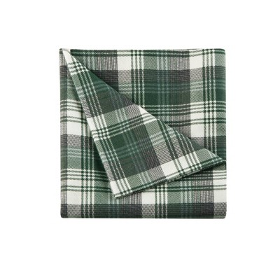 Green Plaid Queen Cotton Flannel Sheet Set