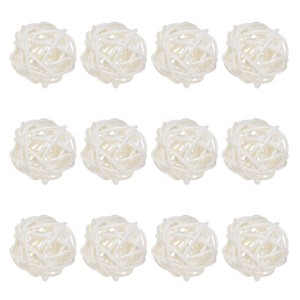 Unique Bargains Wicker Rattan Decorative DIY Crafts Balls for DIY Crafts 1.6 Inch 12 Pcs - 1 of 4