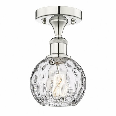 Athens Water Glass - 1 Light Semi-Flush Mount In Industrial Style-8.75 Inches Tall and 6 Inches Wide