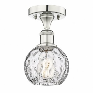 Athens Water Glass - 1 Light Semi-Flush Mount In Industrial Style-8.75 Inches Tall and 6 Inches Wide - 1 of 1