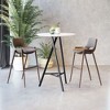Faux-Leather Barstool 39" H Brown Walnut Finish with Steel Legs by Zuo Modern (Set of 2) - 3 of 4