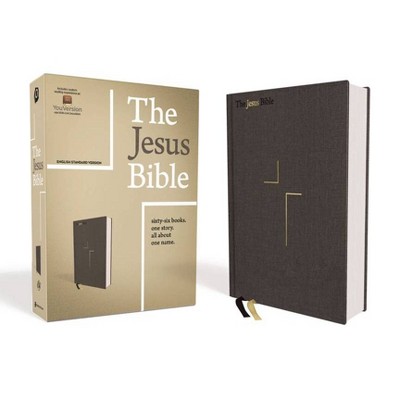 The Jesus Bible, ESV Edition, Cloth Over Board, Grey - by  Zondervan (Hardcover)