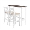ChicFurnit Dining Sets Bar Height Table Set with Footrest Chairs Space Saving for Kitchen Dining Room, White, 50"*18.75"*14" - 2 of 4