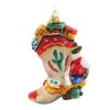 Huras 6.5 Inch Cowboy Boot Santa Ornament Western Texas Guitar Tree Ornaments - 2 of 3