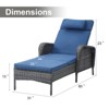 Buenhomino Outdoor Chaise Lounge Chairs Set, Set of 2 Wicker Patio Reclining Chairs with Adjustable Backrest and Cushion, Rattan Lounger for Pool - 2 of 4