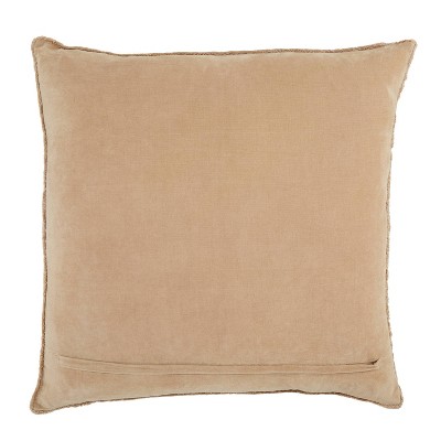 Nouveau Embroidered Bronze Round Throw Pillow with Fringe Edges