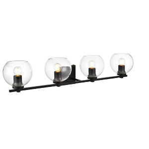 Elegant Lighting Juelz 4 light Black and Clear Bath Sconce - 1 of 4
