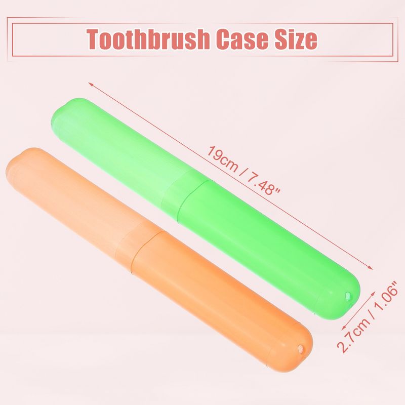 Unique Bargains Plastic Lightweight Toothbrush Travel Case 7.48"x1.06" 4 Pcs, 4 of 7